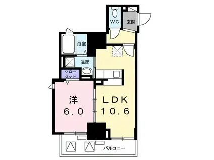アビタ ヴァン(1LDK/12階)の間取り写真