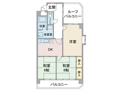 グリーンヒルズ浅井(3DK/4階)の間取り写真