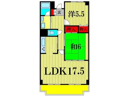 インシュランスビルディング XIII(2LDK/7階)の間取り写真