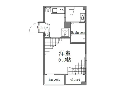 ソル・レヴェンテ浅草橋(1K/1階)の間取り写真