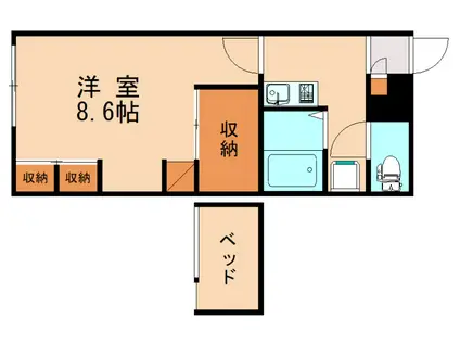 レオパレスTOBA(1K/1階)の間取り写真