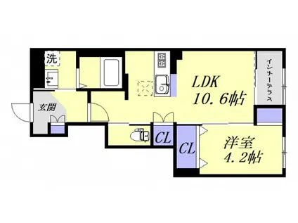 CAMALLIA(1LDK/1階)の間取り写真