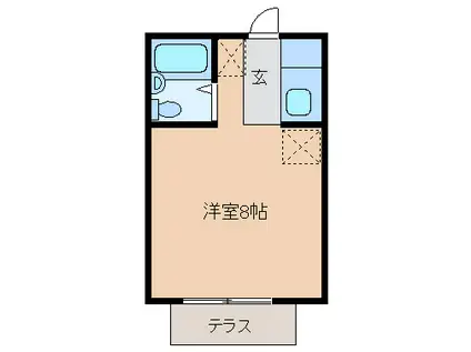 藤ハイツ(ワンルーム/1階)の間取り写真