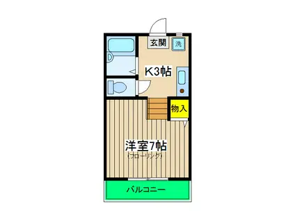 月見台ヒルズ(1K/1階)の間取り写真