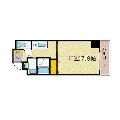 エクセル姫路(1K/1階)の間取り写真