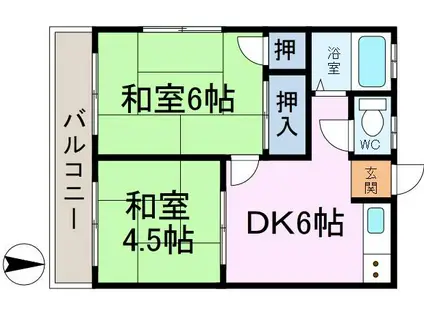 大蔵ハイツ(2DK/1階)の間取り写真