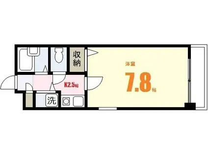 シャイン中筋(1K/3階)の間取り写真