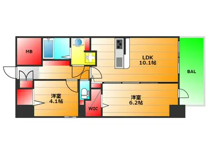 DAIYASTORK阿波座(1SLDK/8階)の間取り写真