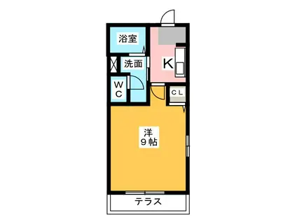 キャッスルウエストII(1K/2階)の間取り写真