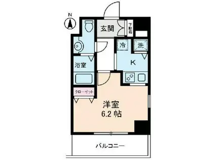 オリオ神田(1K/6階)の間取り写真