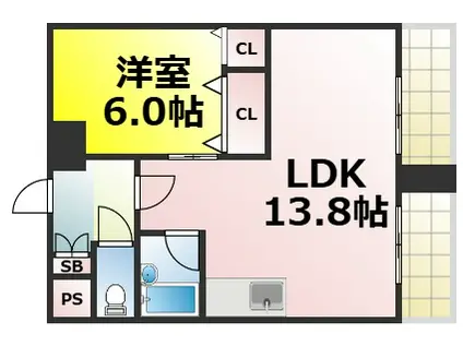 アメニティ千島(1LDK/7階)の間取り写真