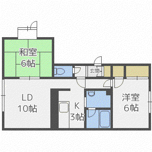 バンブー10(2LDK/2階)の間取り写真
