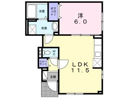 アニーハイツII(1LDK/1階)の間取り写真