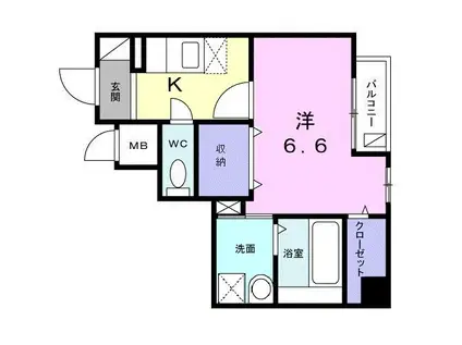 GRANDEUR南与野(1K/3階)の間取り写真