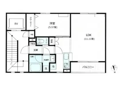 MUSICA FLORA(1LDK/3階)の間取り写真