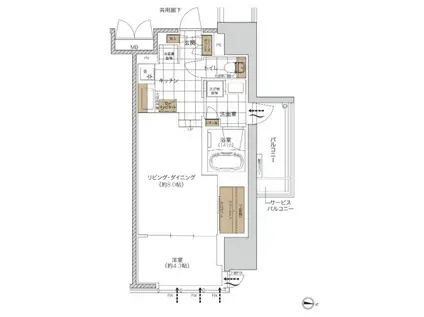 THE HIGH HORIE(1LDK/4階)の間取り写真