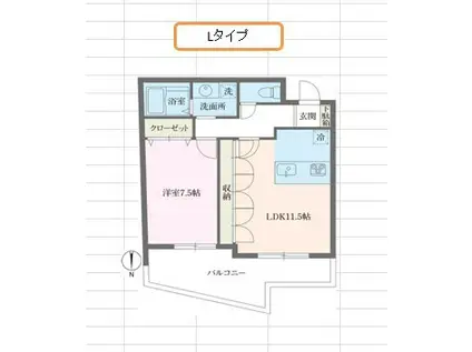 アルティザ池尻(1LDK/5階)の間取り写真