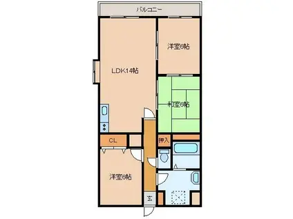 エンブレム麻里布II(3LDK/3階)の間取り写真