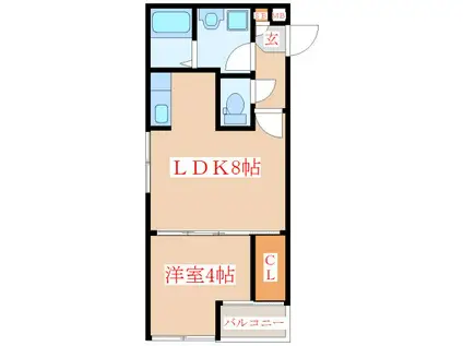 HORIZON姶良01(1LDK/2階)の間取り写真