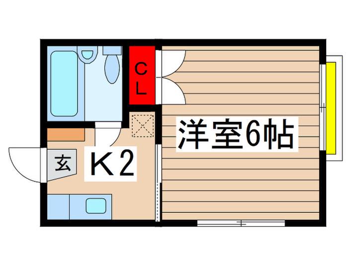モンシャトー尾崎(1K/2階)の間取り写真
