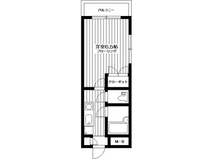オレンジハイム(1K/2階)の間取り写真