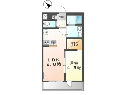 ポンテ リング弐番館(1LDK/2階)の間取り写真