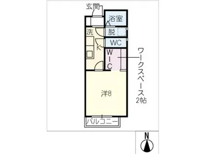 ビオロマーネ(1K/1階)の間取り写真