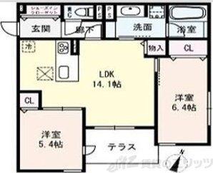 クラシスト瑞光(2LDK/2階)の間取り写真