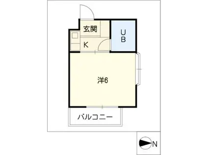 ヴァンベール平針(ワンルーム/2階)の間取り写真