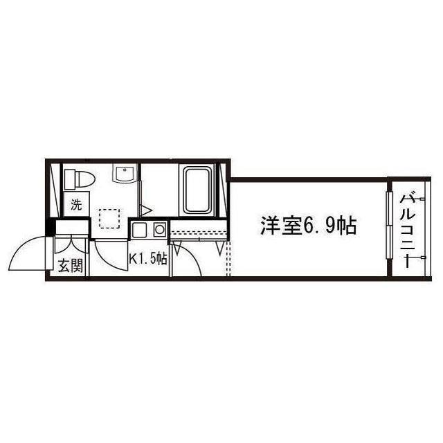 プリマヴェーラ梅の木(1K/2階)の間取り写真