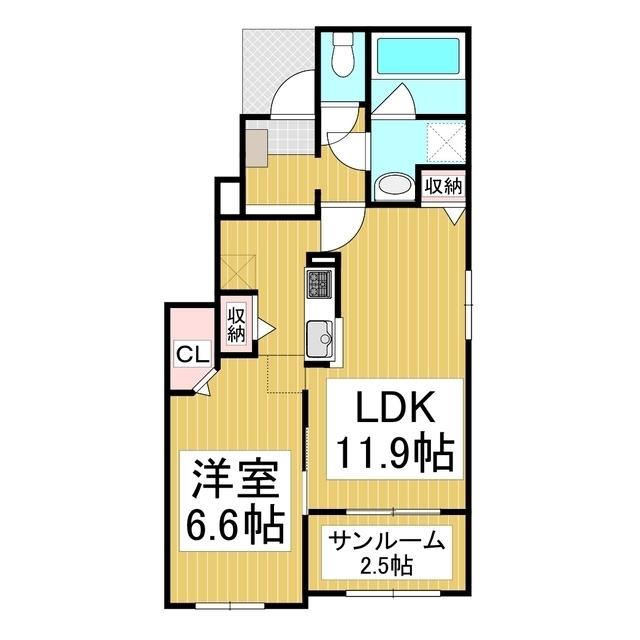 AT・FLAT(1LDK/1階)の間取り写真