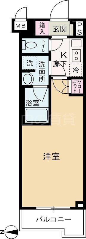 ルーブル武蔵中原伍番館(1K/1階)の間取り写真