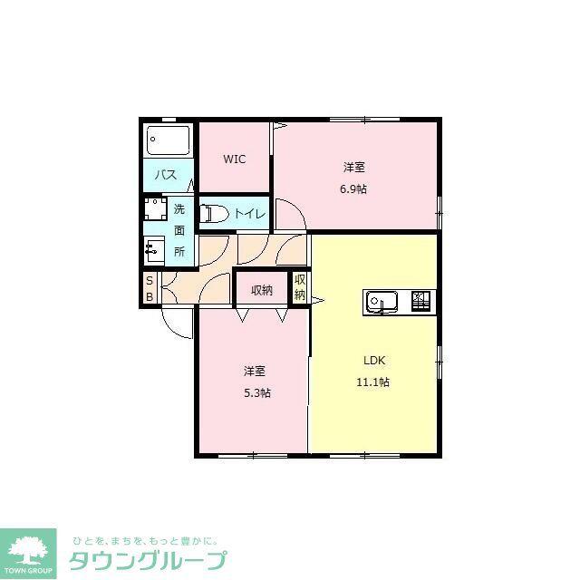 ラ・プレミール A(2LDK/1階)の間取り写真