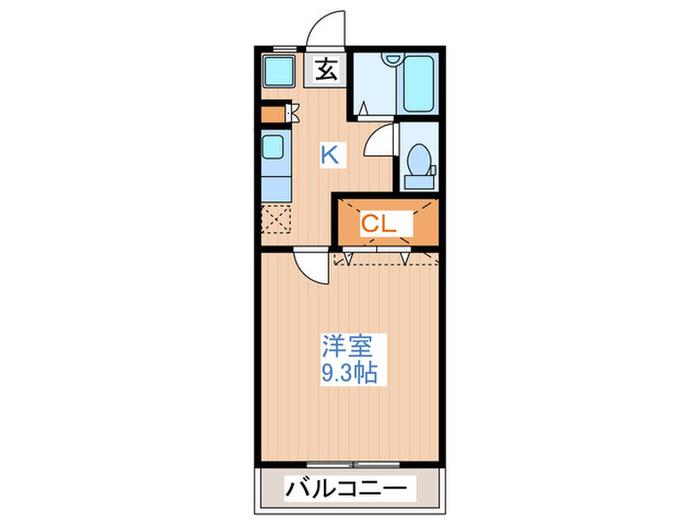 エスポワール長町南(1K/1階)の間取り写真