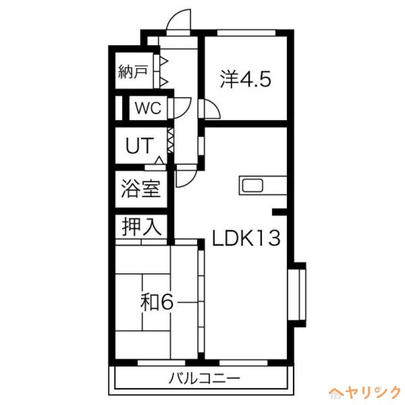 エトワール三郷(2LDK/1階)の間取り写真