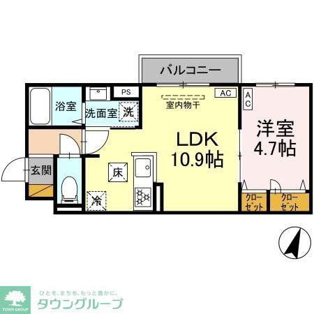 セレスティア南篠崎町(1LDK/1階)の間取り写真