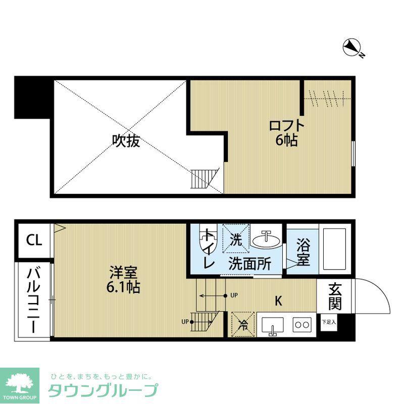 CASTELLO OVEST(ワンルーム/2階)の間取り写真
