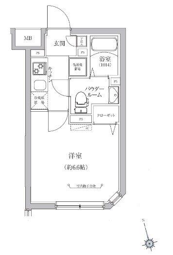 ベルシードステアー目黒武蔵小山(1K/1階)の間取り写真