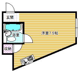 ファミリーハイツ(ワンルーム/3階)の間取り写真