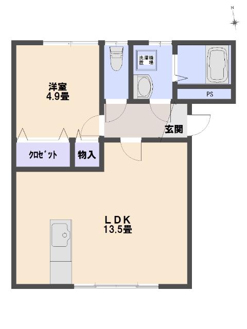 たから荘 1(1LDK/1階)の間取り写真