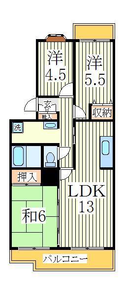 フォレストハイム(3LDK/2階)の間取り写真