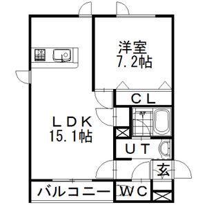 プロムナードA(1LDK/2階)の間取り写真
