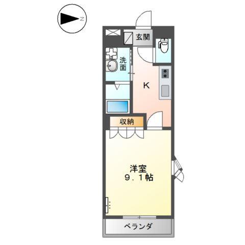 グレイス神田(1K/2階)の間取り写真