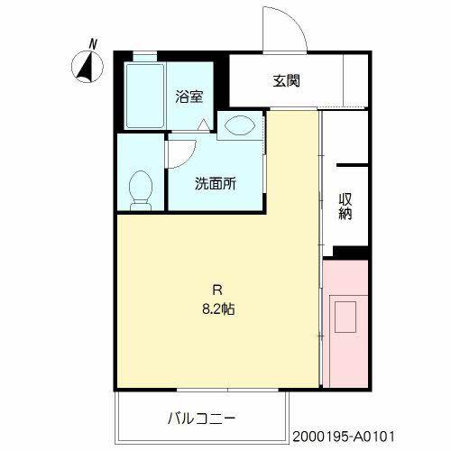 クラヴィエ黒髪(ワンルーム/1階)の間取り写真