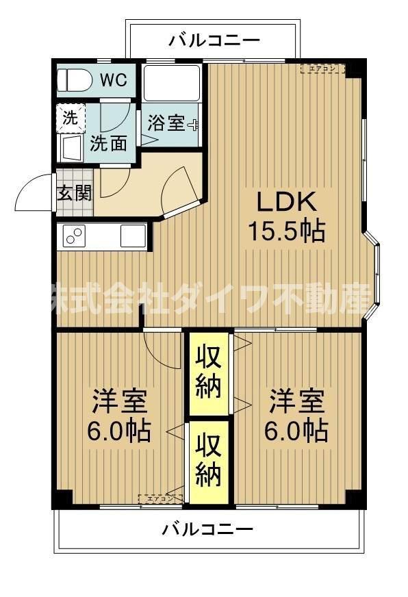 RAPUTA(2LDK/4階)の間取り写真