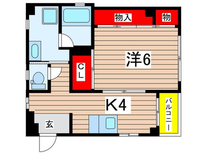 Lコーポ(1K/1階)の間取り写真