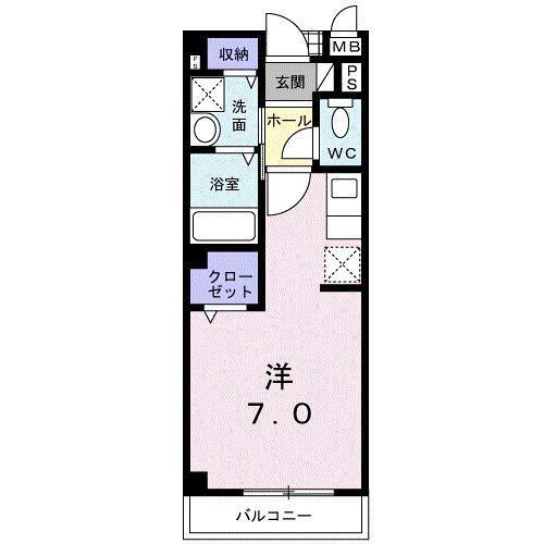 アムールH・N(ワンルーム/2階)の間取り写真