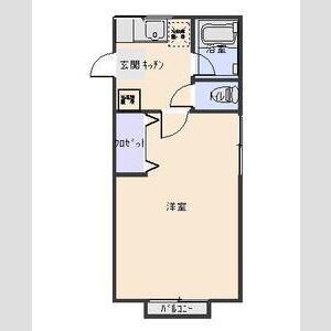 ベルデ表山(1K/2階)の間取り写真