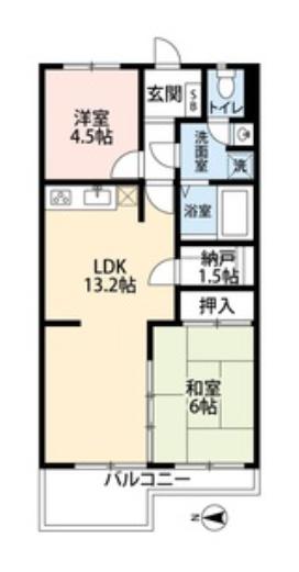 東久パレス赤塚(2SLDK/4階)の間取り写真