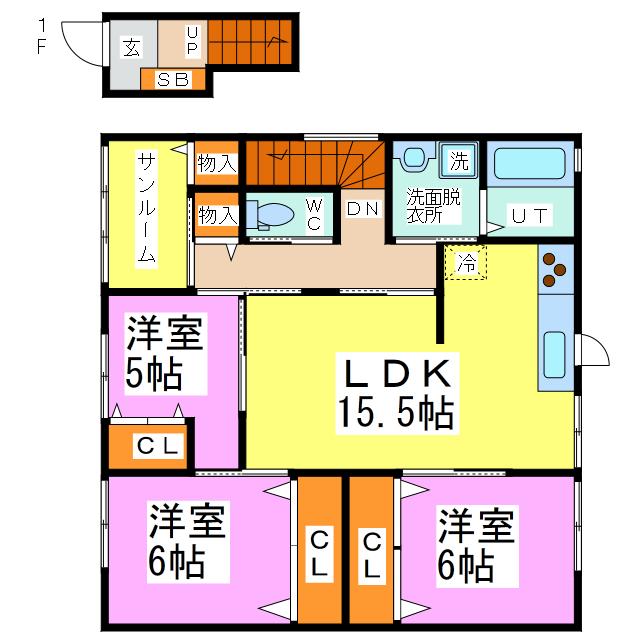 アステート菅谷(3LDK/2階)の間取り写真
